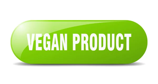 Botón Producto Vegano Signo Vidrio Redondeado Pegatina Banner — Vector de stock
