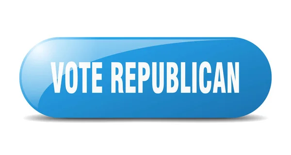 Voto Botón Republicano Signo Vidrio Redondeado Pegatina Banner — Archivo Imágenes Vectoriales