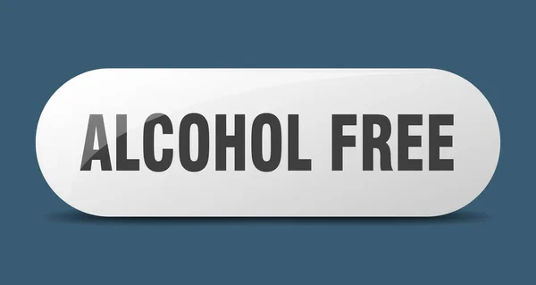 Botón Libre Alcohol Signo Vidrio Redondeado Pegatina Banner — Vector de stock
