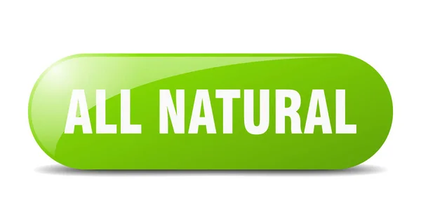 Tudo Botão Natural Sinal Vidro Arredondado Autocolante Banner — Vetor de Stock