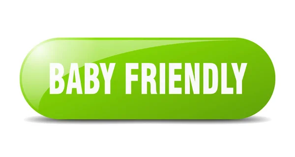 Botão Bebê Amigável Sinal Vidro Arredondado Autocolante Banner — Vetor de Stock