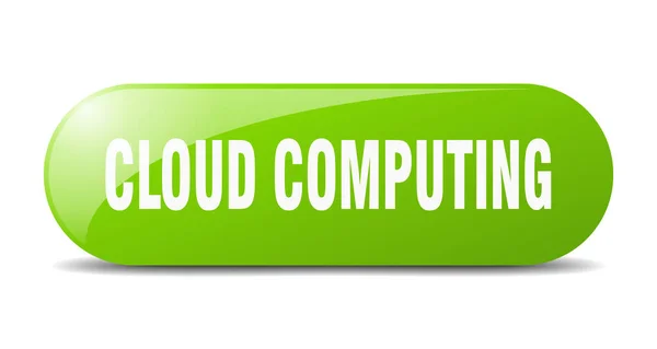 Cloud Computing Taste Abgerundetes Glas Aufkleber Banner — Stockvektor