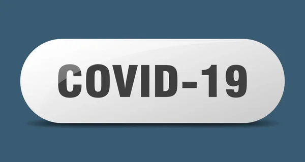 Covid Button Rounded Glass Sign Sticker Banner — Stock Vector