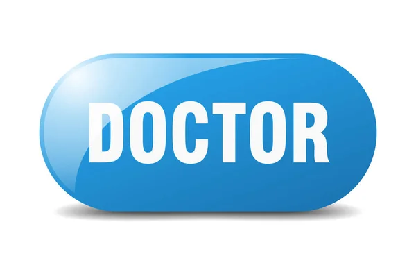 Doctor Button Rounded Glass Sign Sticker Banner — Stock Vector