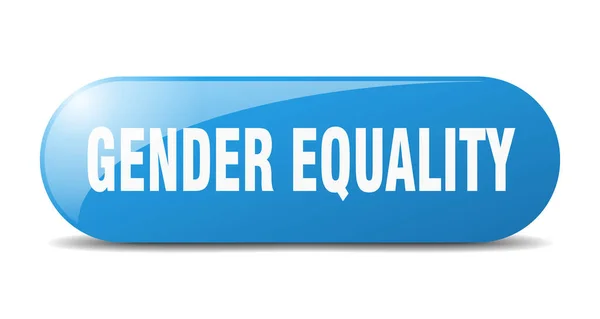 Botão Igualdade Género Sinal Vidro Arredondado Autocolante Banner — Vetor de Stock