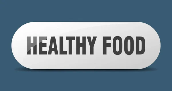 Knopf Für Gesunde Ernährung Abgerundetes Glas Aufkleber Banner — Stockvektor