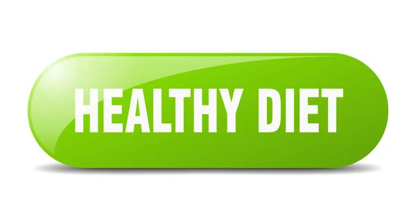 健康饮食按钮 圆形玻璃标志 — 图库矢量图片