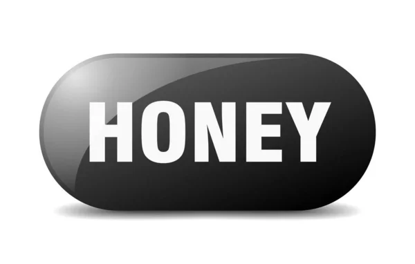 Honey Button Rounded Glass Sign Sticker Banner — Stock Vector