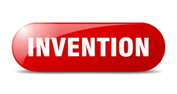 Pulsante Invenzione Segno Vetro Arrotondato Adesivo Banner — Vettoriale Stock