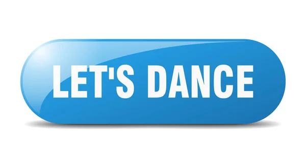Let Dance Button Rounded Glass Sign Sticker Banner — Stock Vector