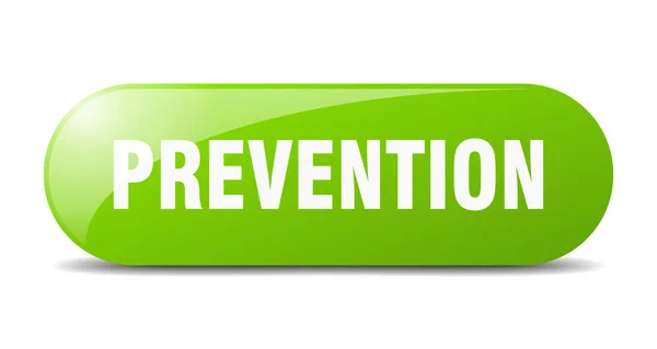 Pulsante Prevenzione Segno Vetro Arrotondato Adesivo Banner — Vettoriale Stock