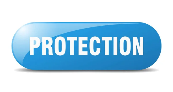 Botão Proteção Sinal Vidro Arredondado Autocolante Banner — Vetor de Stock