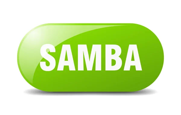 Botón Samba Signo Vidrio Redondeado Pegatina Banner — Archivo Imágenes Vectoriales