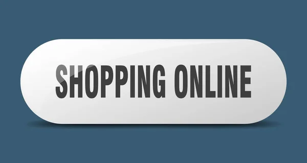 Bottone Shopping Online Segno Vetro Arrotondato Adesivo Banner — Vettoriale Stock
