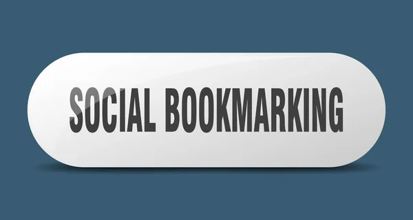 Social Bookmarking Button Rounded Glass Sign Sticker Banner — Stock Vector