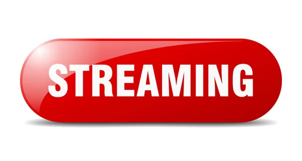 Pulsante Streaming Segno Vetro Arrotondato Adesivo Banner — Vettoriale Stock