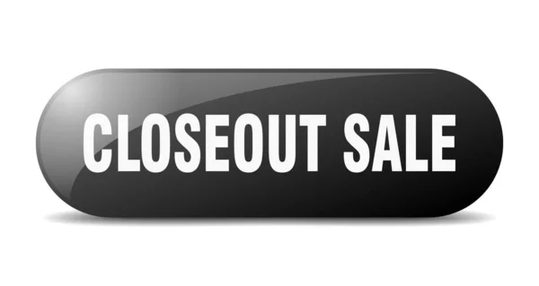 Closeout Sale Button Rounded Glass Sign Sticker Banner — Stock Vector