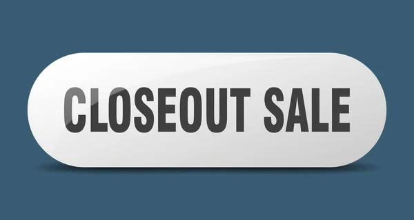 Closeout Sale Button Rounded Glass Sign Sticker Banner — Stock Vector