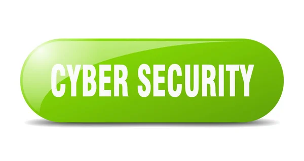 Cyber Sicherheitstaste Abgerundetes Glas Aufkleber Banner — Stockvektor