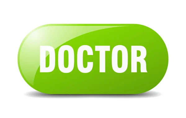 Dokter Knop Afgeronde Glazen Bord Sticker Spandoek — Stockvector