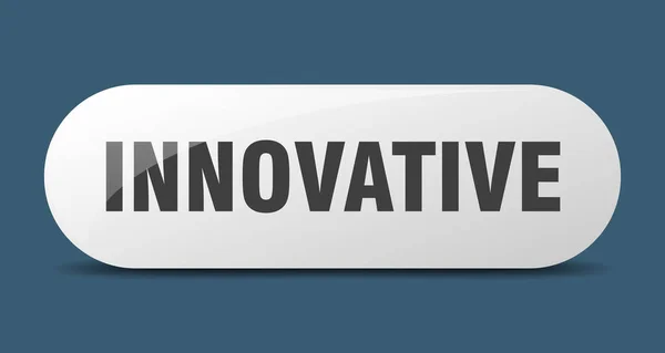 Botão Inovador Sinal Vidro Arredondado Autocolante Banner — Vetor de Stock