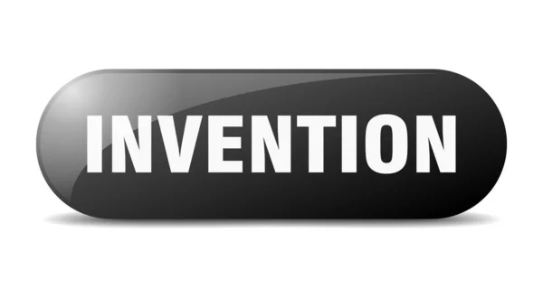 Invention Button Rounded Glass Sign Sticker Banner — Stock Vector