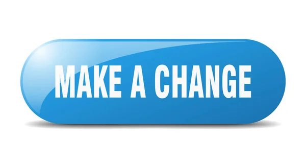 Make Change Button Rounded Glass Sign Sticker Banner — Stock Vector