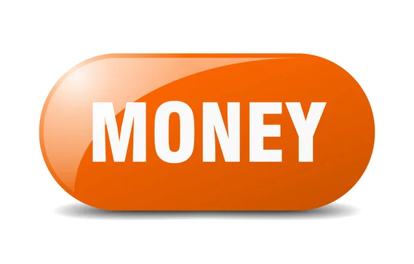 Κουμπί Χρήματα Στρογγυλεμένο Γυάλινο Σημάδι Αυτοκόλλητο Banner — Διανυσματικό Αρχείο