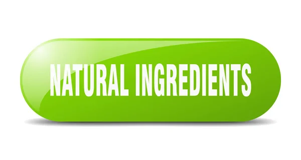 Botón Ingredientes Naturales Signo Vidrio Redondeado Pegatina Banner — Vector de stock