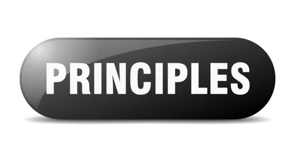 Кнопка Принципів Округлий Скляний Знак Наклейка Банер — стоковий вектор