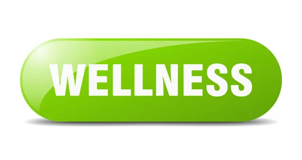 Wellness Button Rounded Glass Sign Sticker Banner — Stock Vector