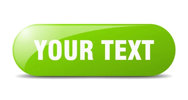 Your Text Button Rounded Glass Sign Sticker Banner — Stock Vector