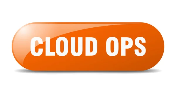 Touche Cloud Ops Panneau Verre Arrondi Autocollant Bannière — Image vectorielle