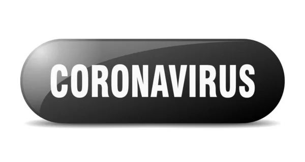 Botão Coronavírus Sinal Vidro Arredondado Autocolante Banner — Vetor de Stock