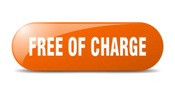 Free Charge Button Rounded Glass Sign Sticker Banner — Stock Vector