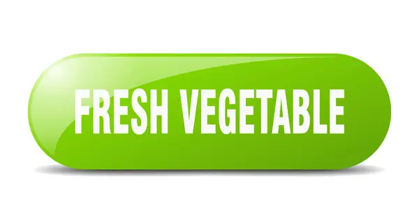 新鮮な野菜のボタン 丸みを帯びたガラスのサイン ステッカーだ — ストックベクタ