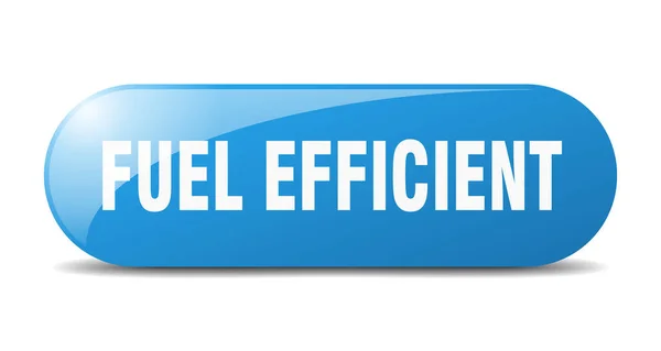Fuel Efficient Button Rounded Glass Sign Sticker Banner — Stock Vector