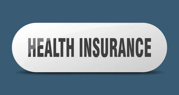 Health Insurance Button Rounded Glass Sign Sticker Banner — Stock Vector