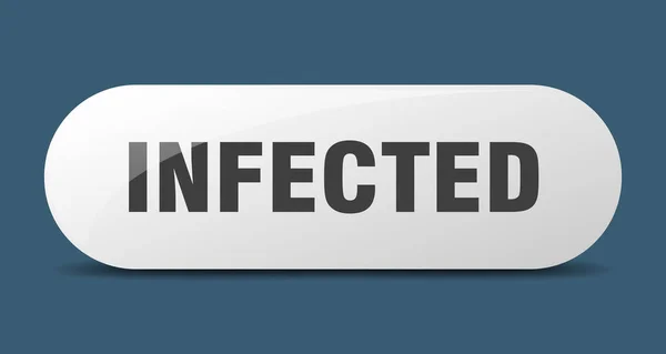 Infected Button Rounded Glass Sign Sticker Banner — Stock Vector