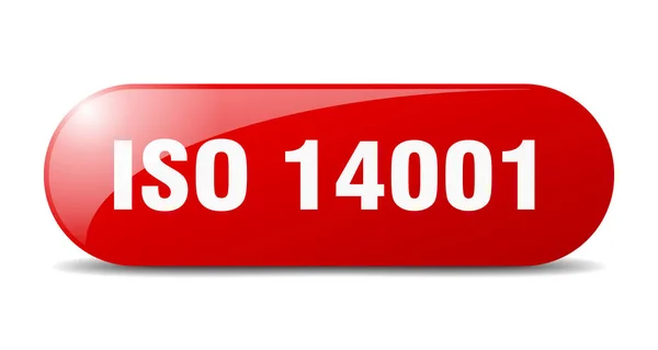 Iso 14001 Knappen Rundad Glasskylt Klistermärke Banderoll — Stock vektor