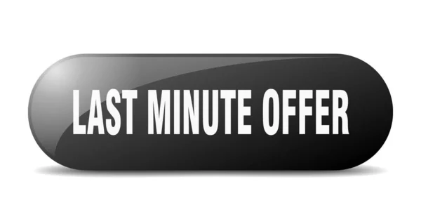 Last Minute Offer Button Rounded Glass Sign Sticker Banner — Stock Vector