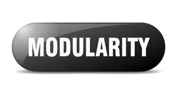 Modularity Button Rounded Glass Sign Sticker Banner — Stock Vector