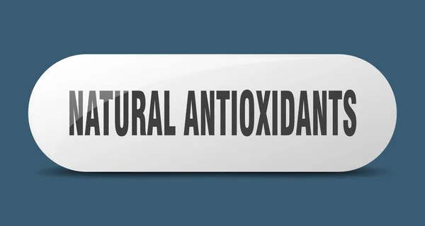Přírodní Antioxidační Tlačítko Zakulacené Sklo Samolepku Nápis — Stockový vektor