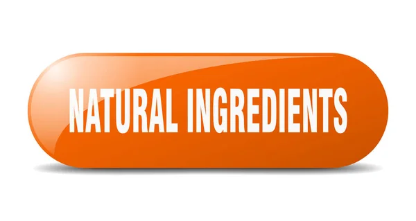 Natural Ingredients Button Rounded Glass Sign Sticker Banner — Stock Vector