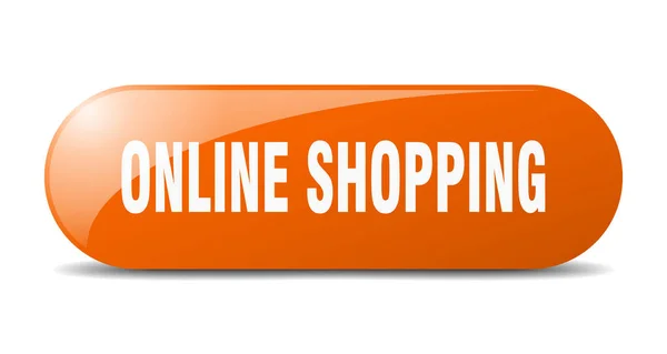 Bottone Dello Shopping Online Segno Vetro Arrotondato Adesivo Banner — Vettoriale Stock