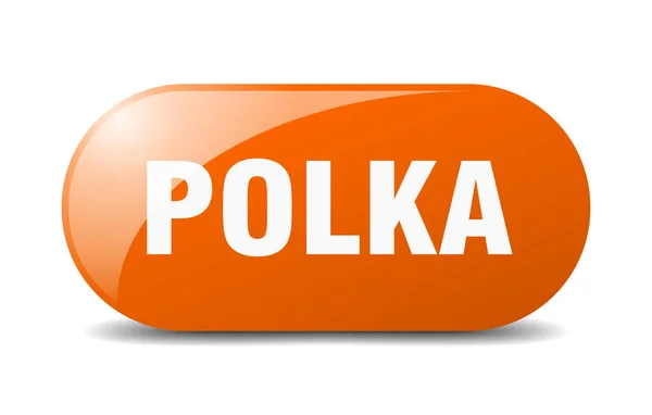 Polka Knopf Abgerundetes Glas Aufkleber Banner — Stockvektor
