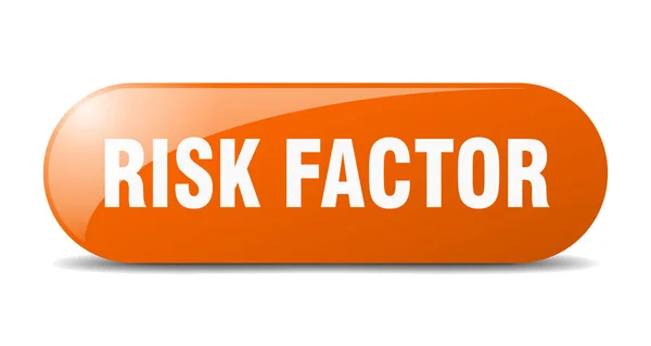 Risk Factor Button Rounded Glass Sign Sticker Banner — Stock Vector
