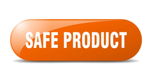 Safe Product Button Rounded Glass Sign Sticker Banner — Stock Vector