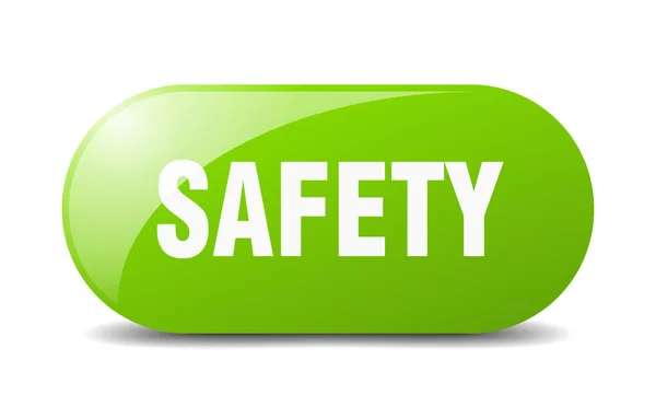 Botón Seguridad Signo Vidrio Redondeado Pegatina Banner — Vector de stock