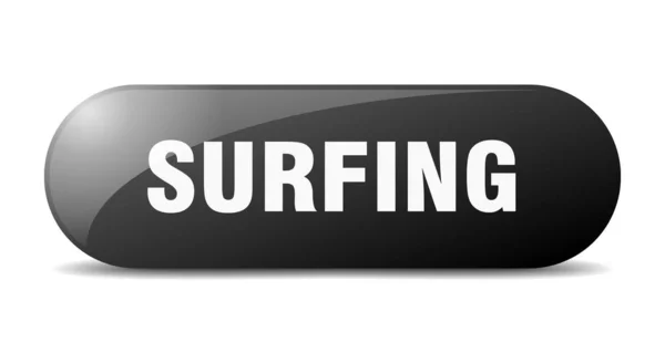 Botão Surf Sinal Vidro Arredondado Autocolante Banner — Vetor de Stock